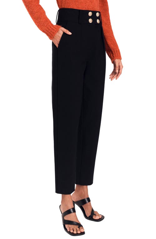 Derek Lam 10 Crosby Leonie Button Front Stretch Cotton Twill Pants In Black