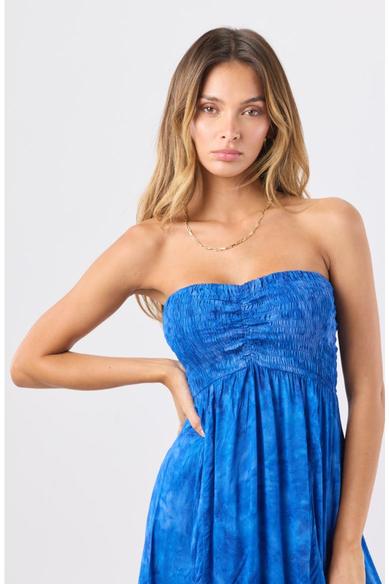 Emilia Strapless Maxi Dress, Alternate, color, MARBLED PACIFIC