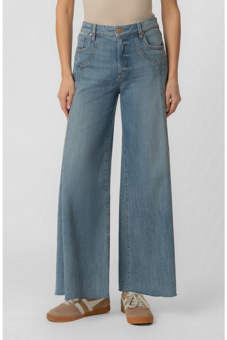 Blake Raw Hem High Waist Super Wide Leg Jeans, Main, color, WISTFULNESS