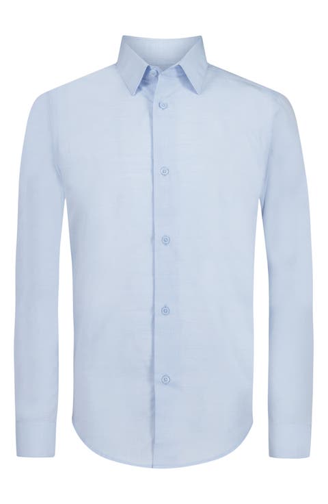 Kids' Heather Stretch Button-Up Shirt (Big Kid)