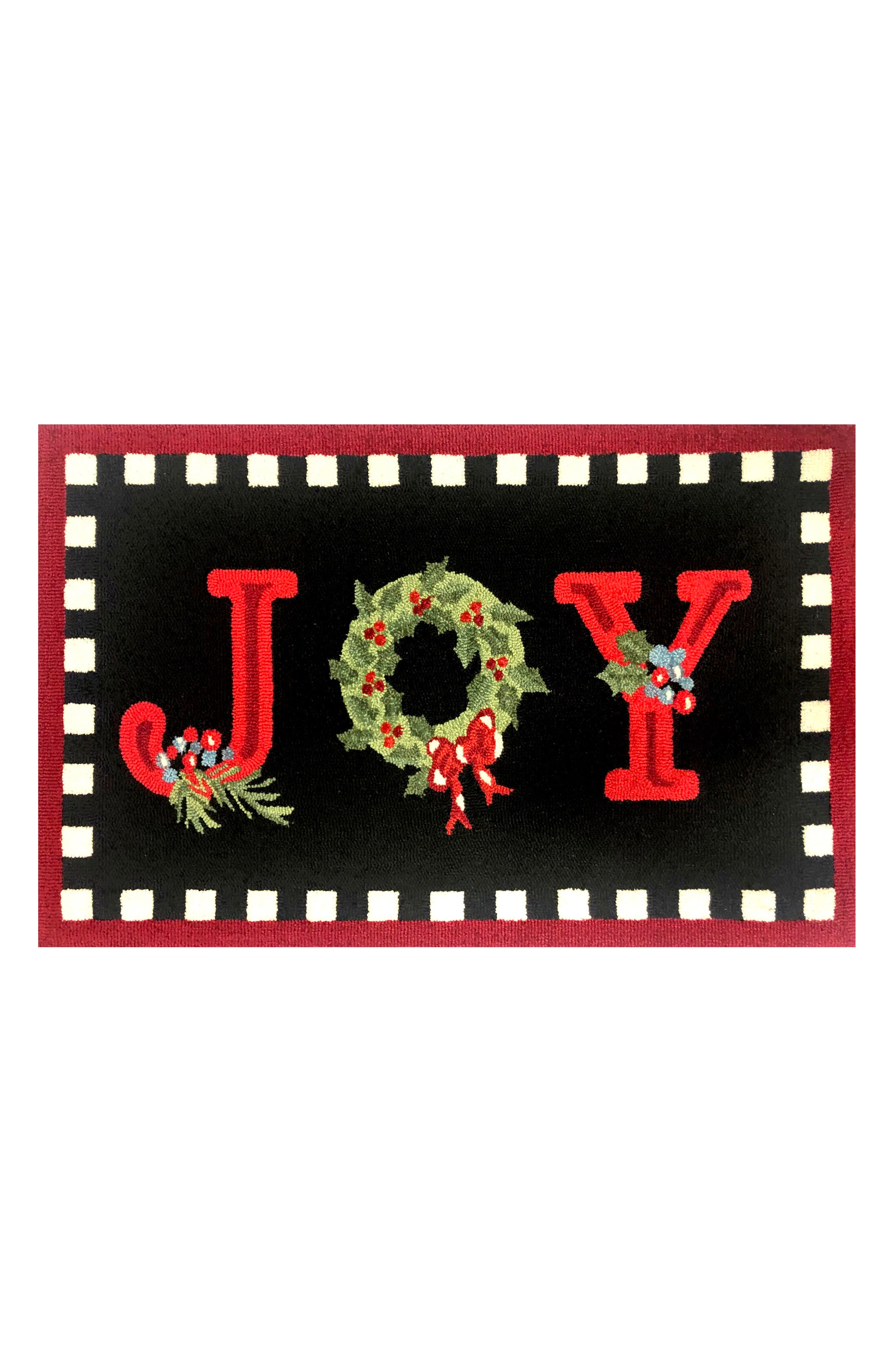 Joy Check Border Doormat