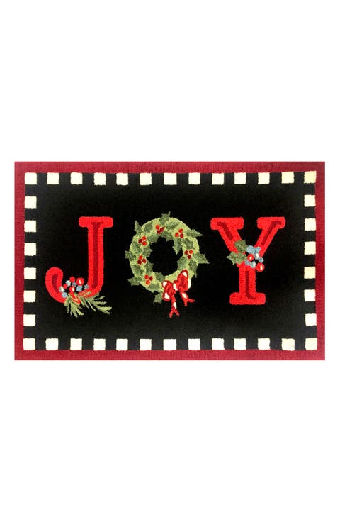 Joy Check Border Doormat
