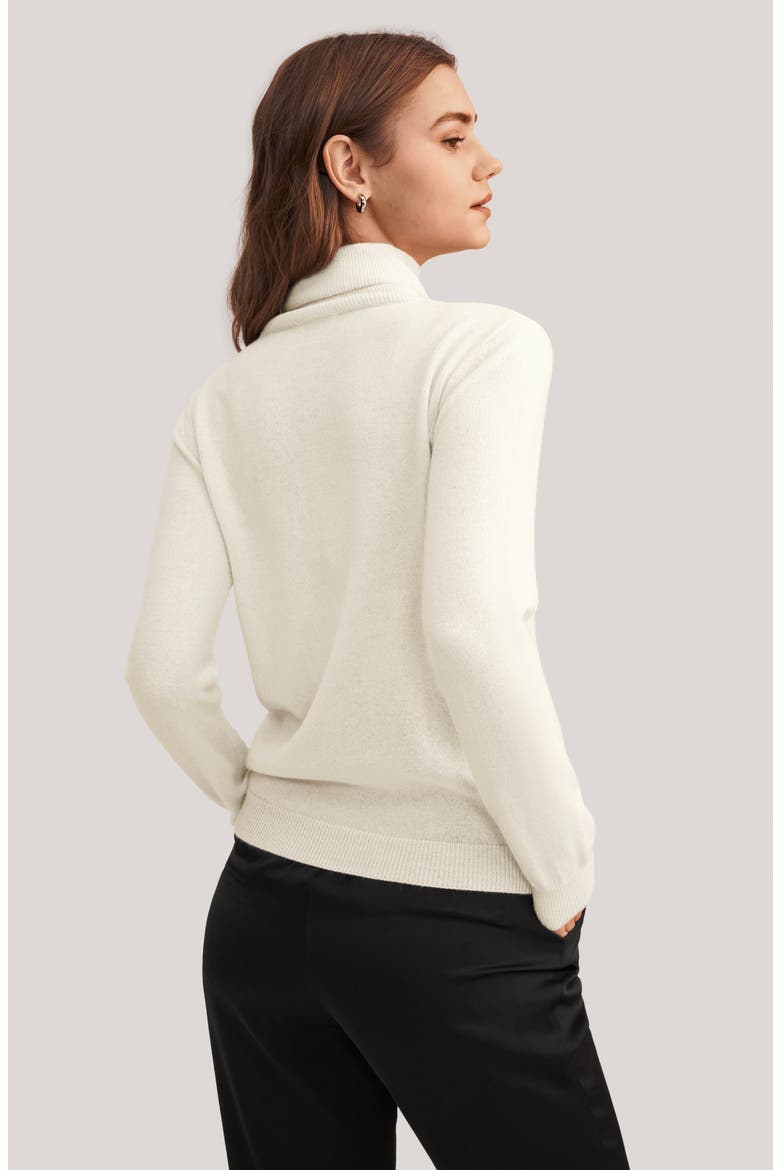 Women's Pure Cashmere Turtleneck Sweater, Alternate, color, White