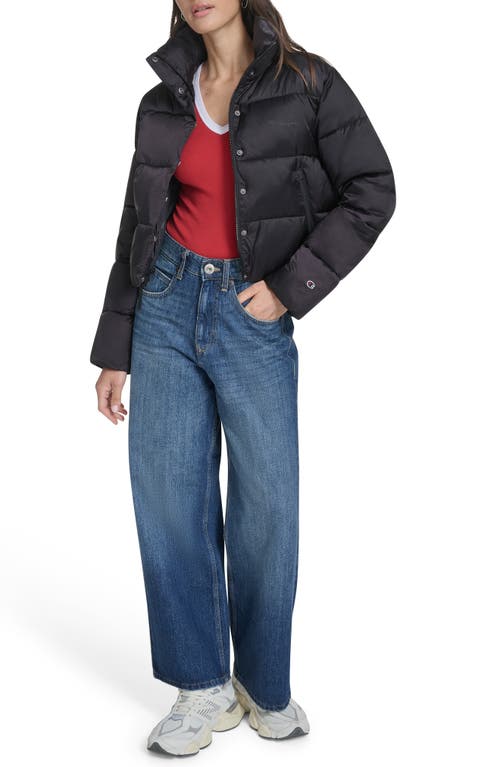 Champion Water Resistant Crop Puffer Jacket In Black
