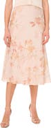 Halogen® Floral A-Line Midi Skirt