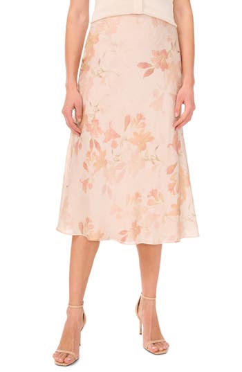 Halogen ® Floral A-line Midi Skirt In Pink