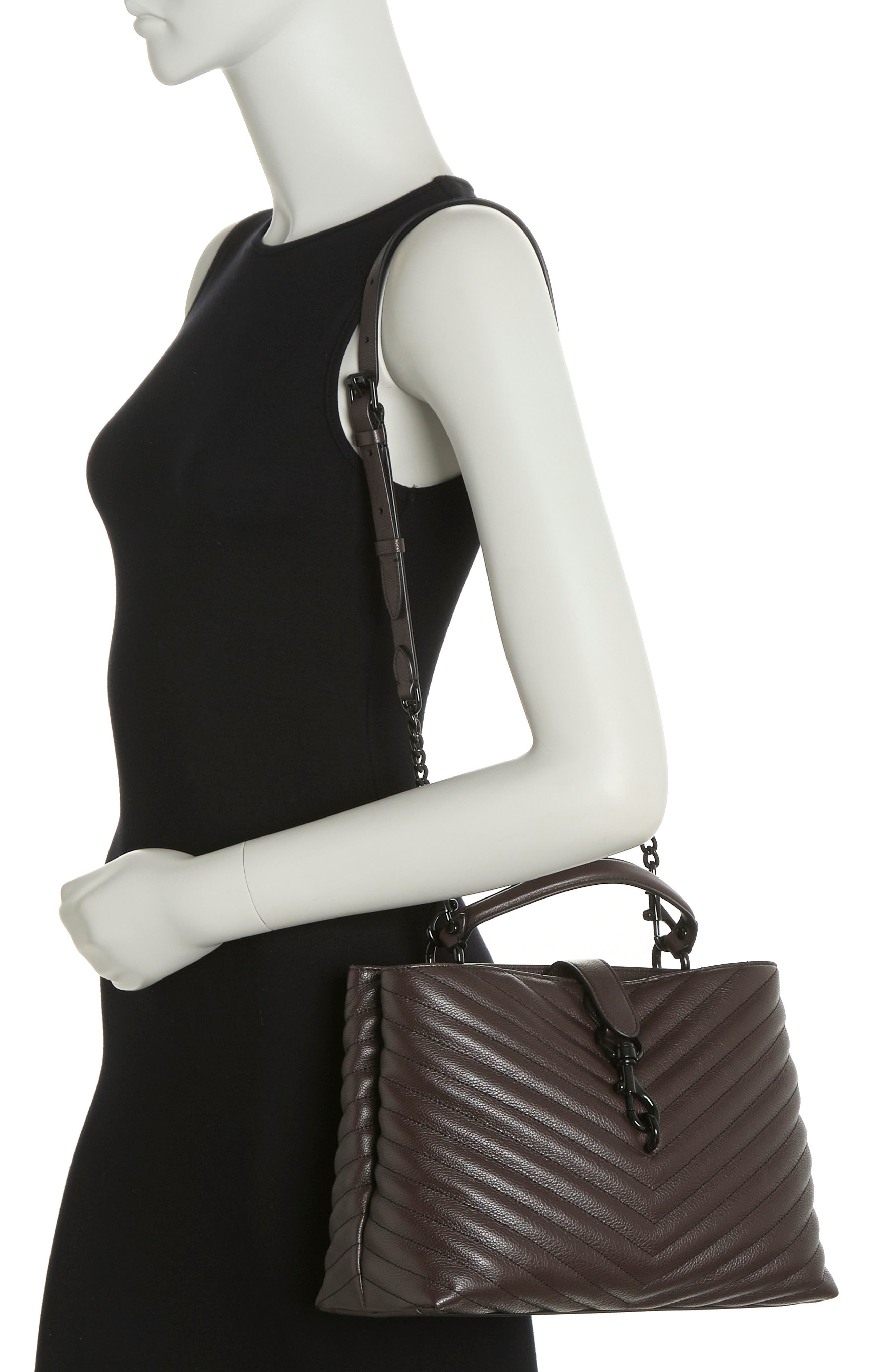 Rebecca Minkoff Edie Large Top Handle Leather Satchel, Alternate, color, 