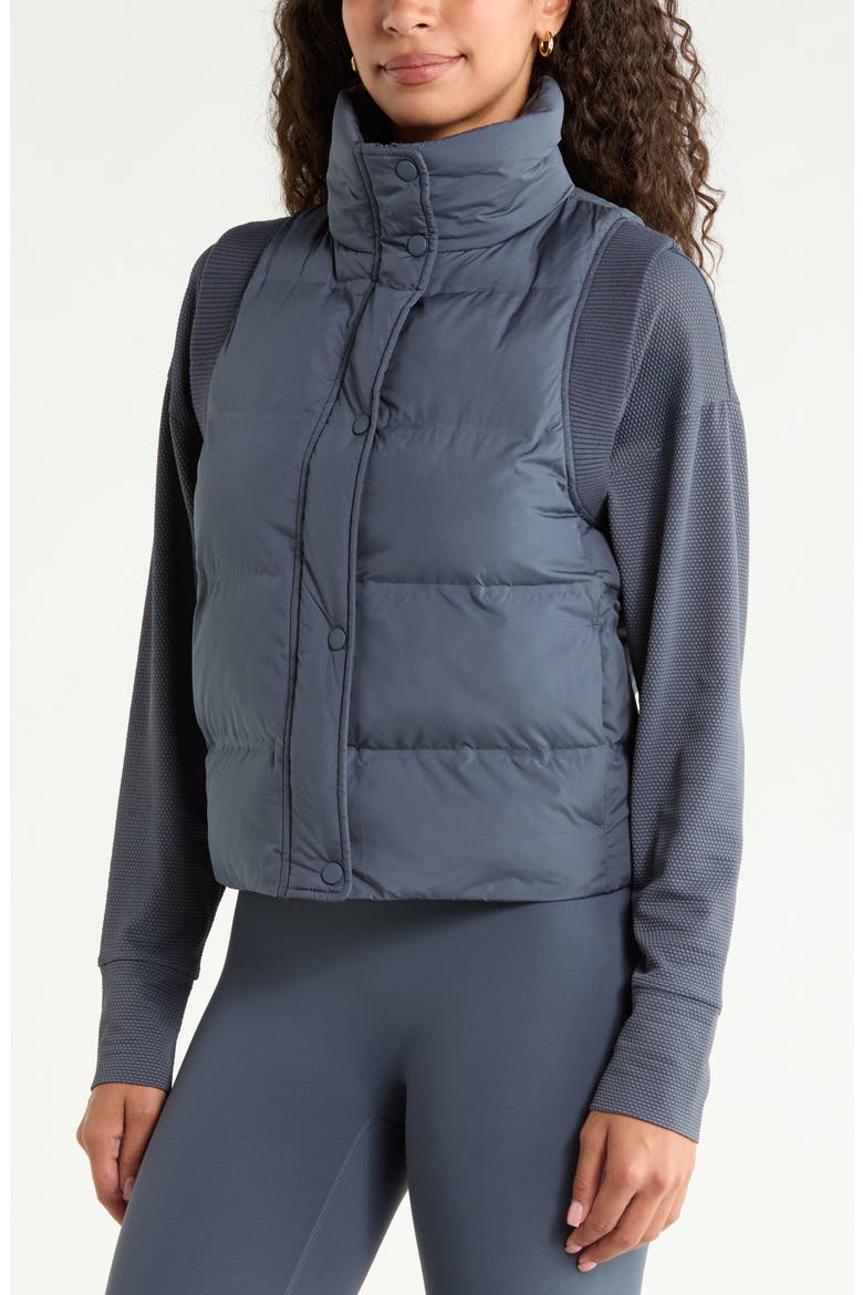 Rib Trim Puffer Vest, Alternate, color, NAVY ARMADA