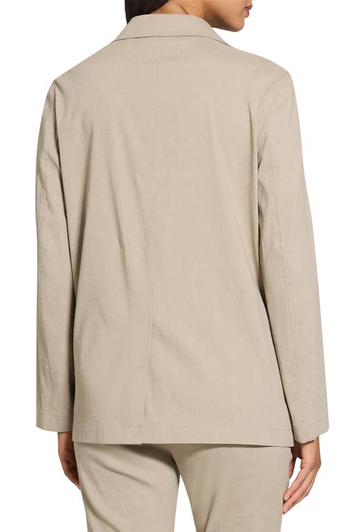 Theory Relaxed Fit Linen Blend Blazer In Soft Taupe