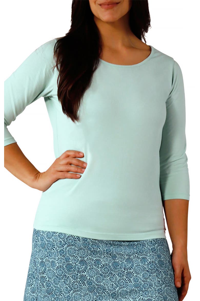 3/4 Sleeve Scoop Neck R&R Tee, Main, color, Dewdrop