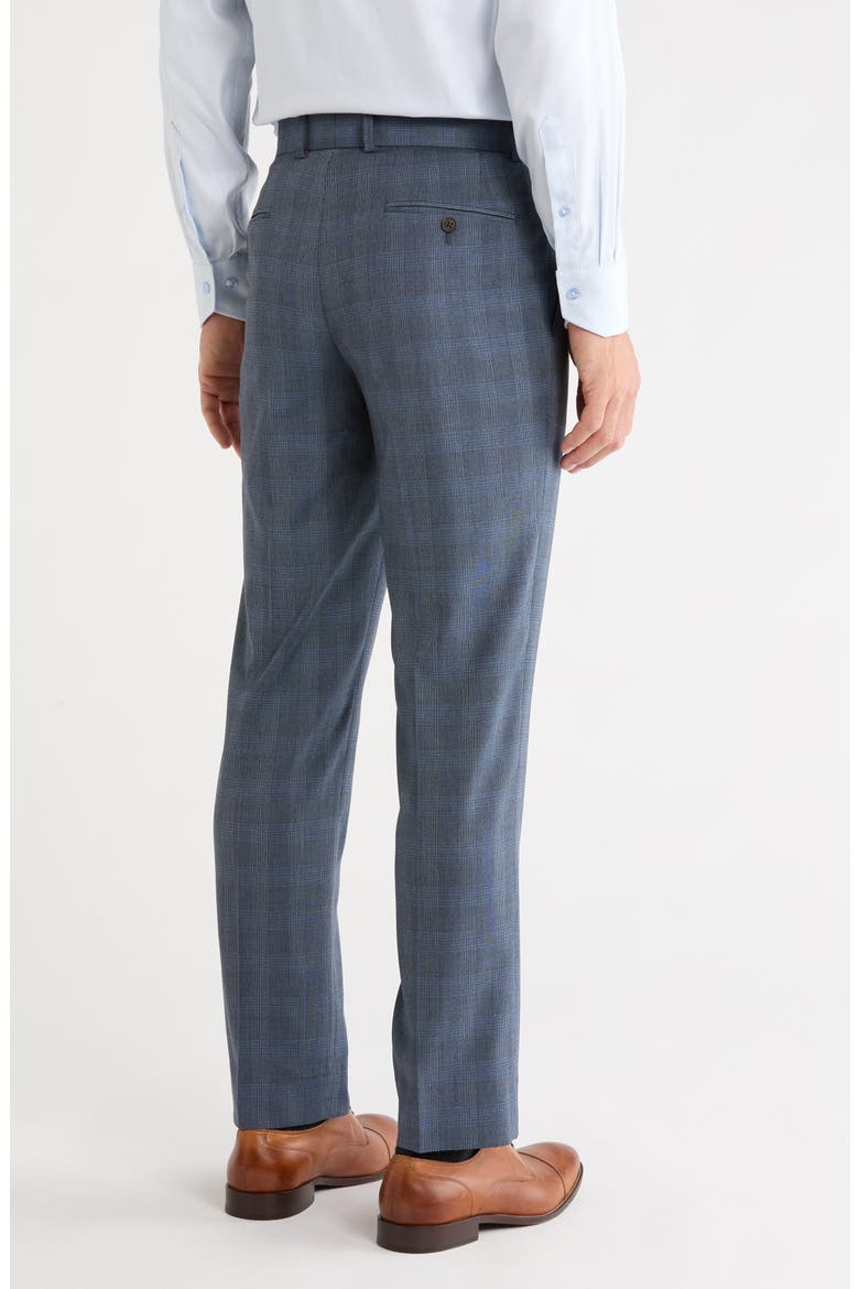 Trim Fit Trousers, Alternate, color, BLUE GREY PLAID
