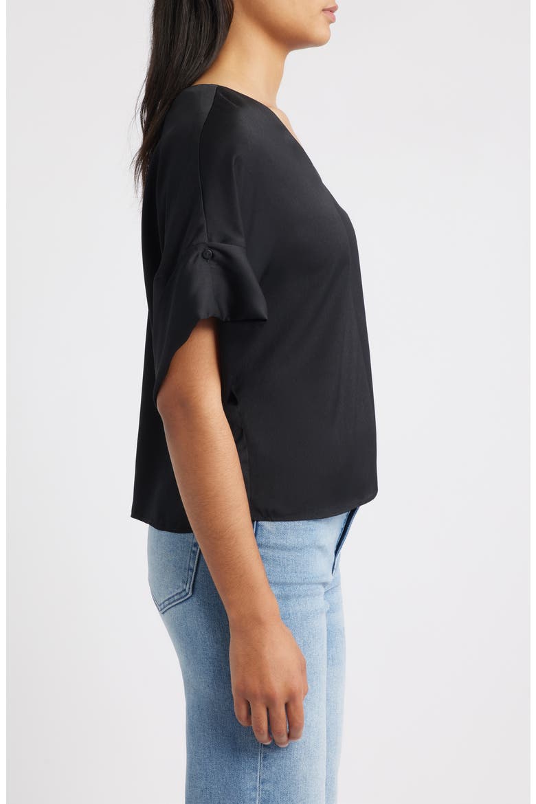 Roll Cuff Dolman Top, Alternate, color, BLACK