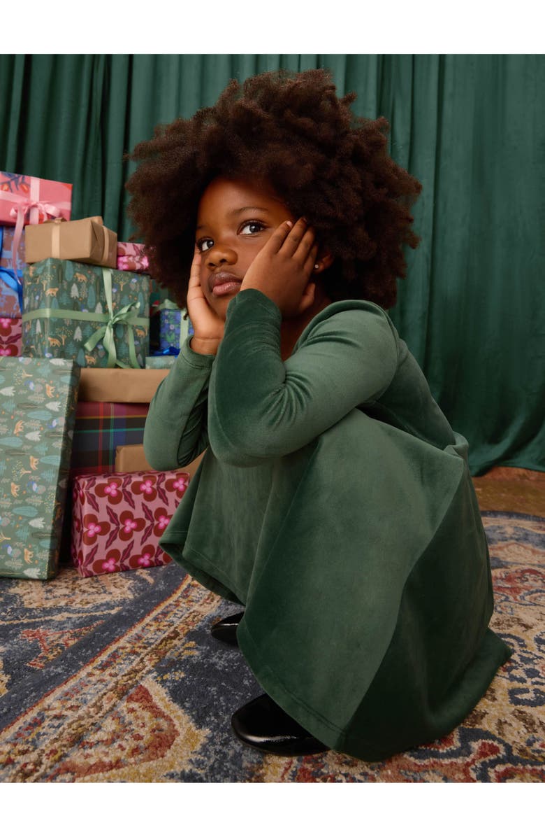 Tea Collection Velour Ballet Dress, Alternate, color, Pineneedle