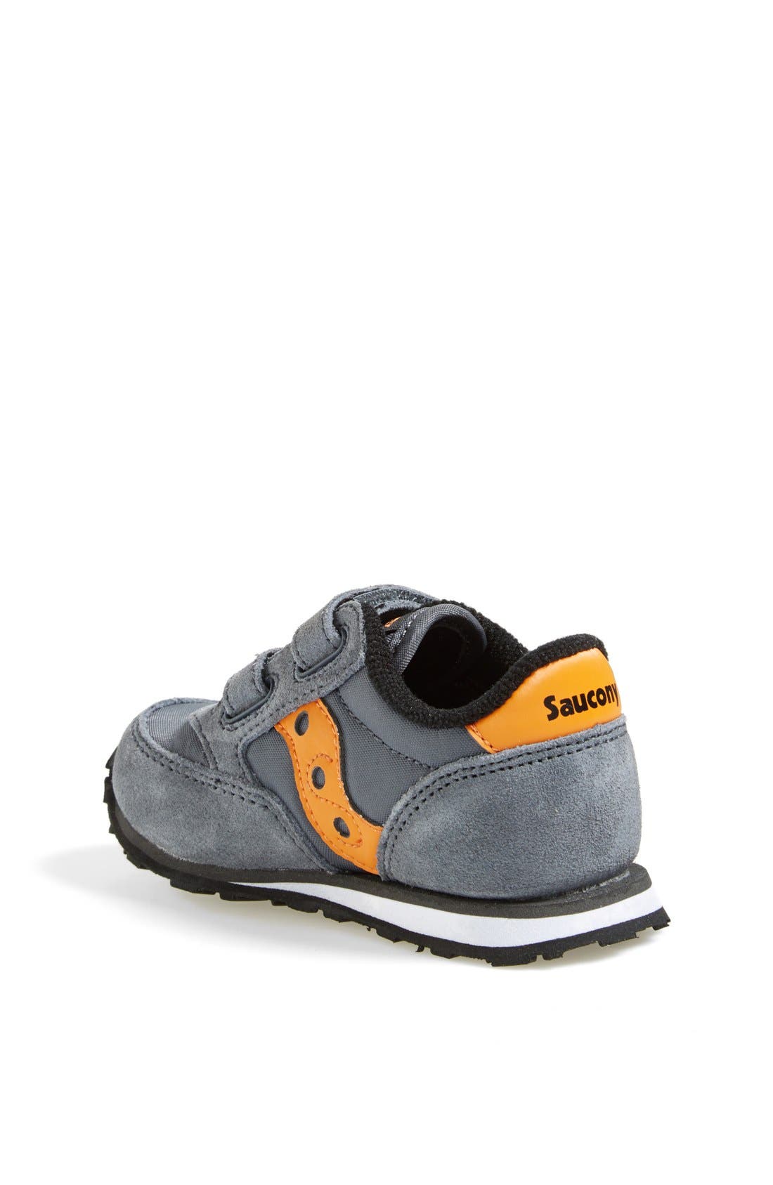 Jazz Hook & Loop Sneaker, Alternate, color, GREY/ ORANGE