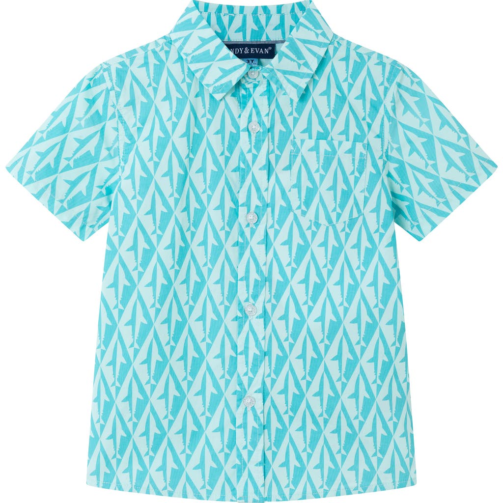 Andy & Evan Kids' Short Sleeve Cotton Button Down Shirt