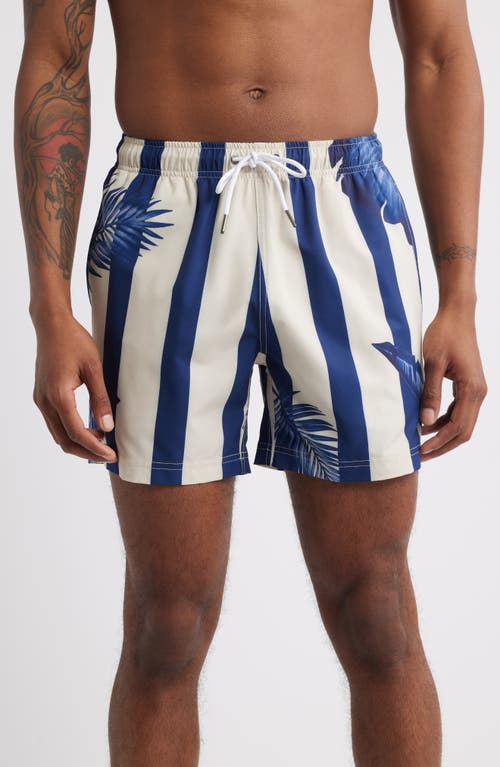 Shop Mavrans Blue Palm Swim Trunks