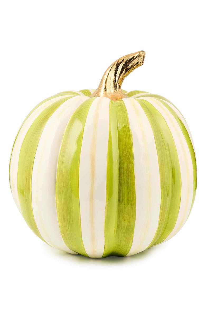 MACKENZIE CHILDS Moss Stripe Medium Pumpkin, Main, color, Green