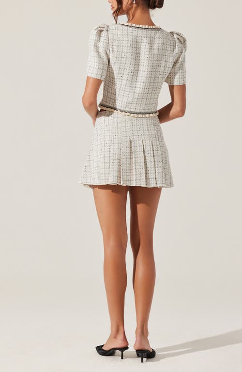 Astr The Label Zoela Tweed Crop Jacket In Cream