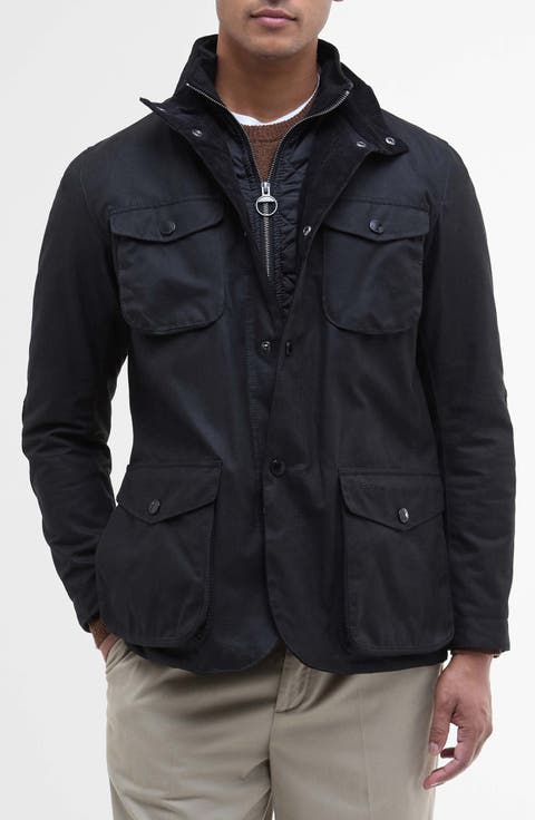 Ogston Water Resistant Waxed Cotton Jacket with Removable Quilted Bib