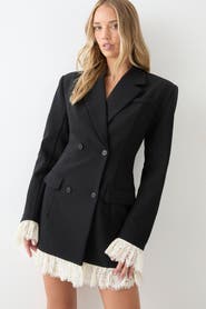 MissPap Lace Hem Tailored Blazer Dress