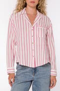 VELVET HEART Lyla Collar Button-Up Linen Blend Shirt