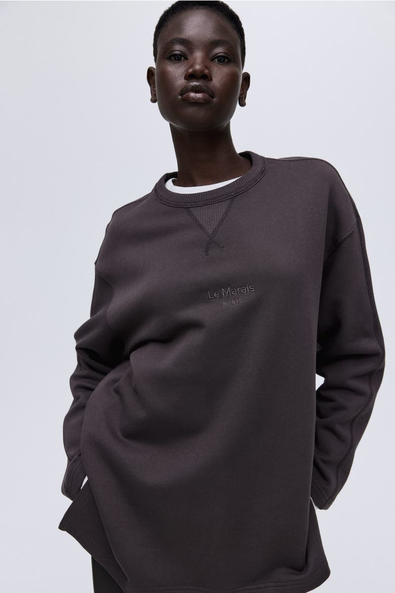 Text-motif Sweatshirt, Main, color, Dark gray/Le Marais