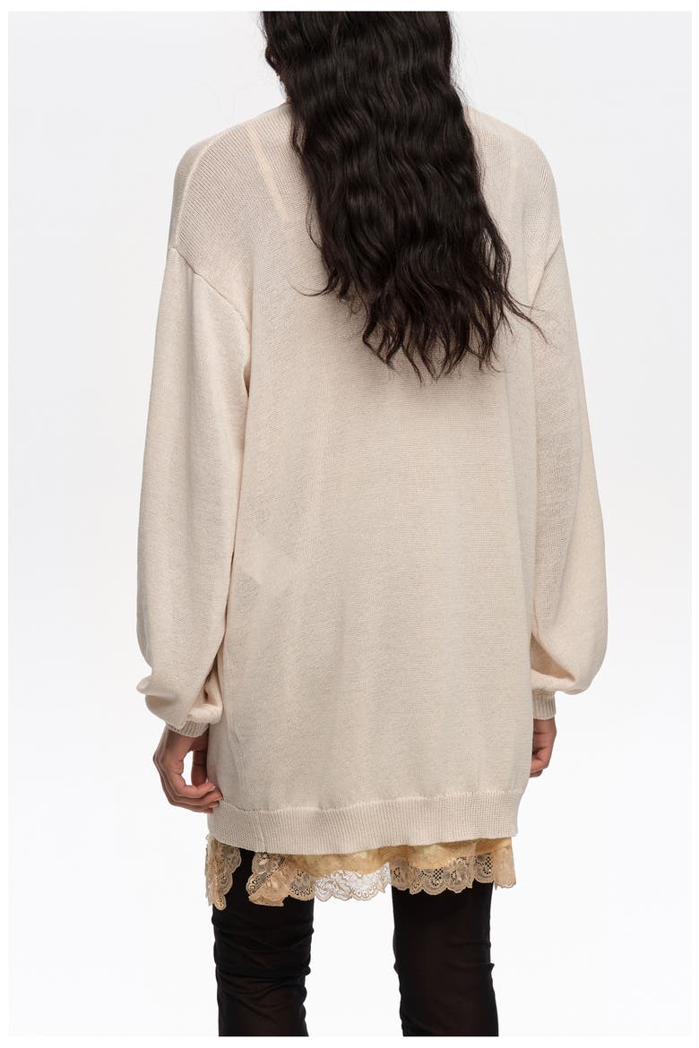 Cotton V-Neck Sweater, Alternate, color, IVORY