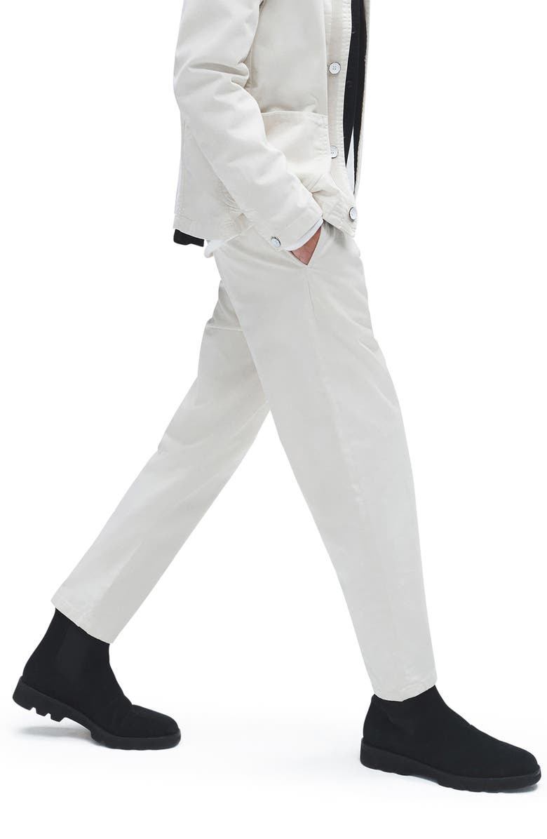 rag & bone Pleated Stretch Cotton Chino Pants, Alternate, color, Turtledove