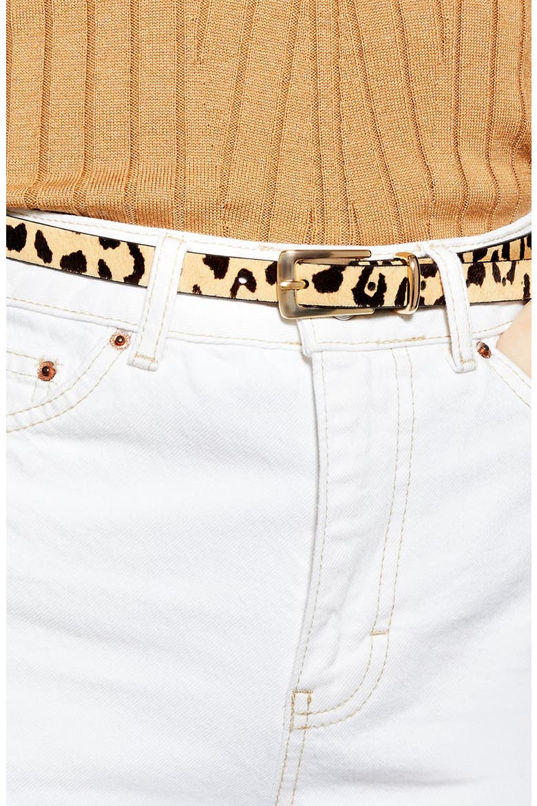 Leopard Skinny Belt, Alternate, color, LEOPARD