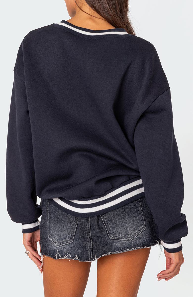 EDIKTED Caryn Oversize Sweatshirt, Alternate, color, Navy