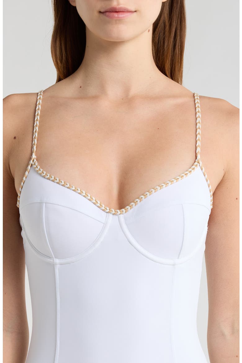Jayda Braided One-Piece Swimsuit, Alternate, color, WHITE
