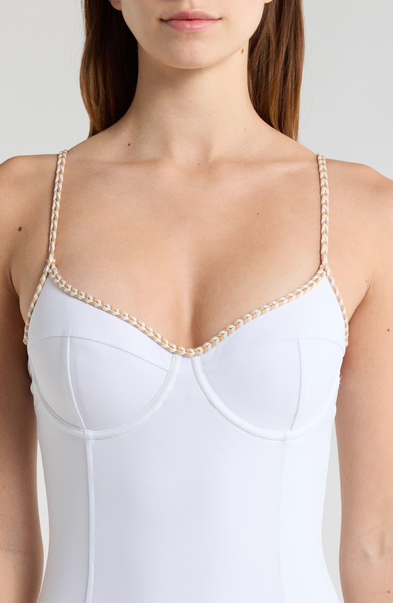 Ramy Brook Jayda Braided One-Piece Swimsuit, Alternate, color, White