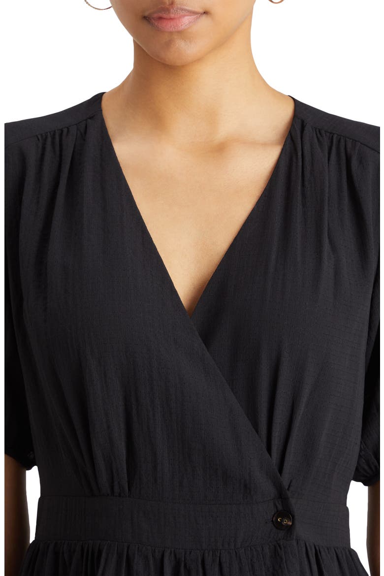 Wrap Front Minidress, Alternate, color, EVENING BLACK