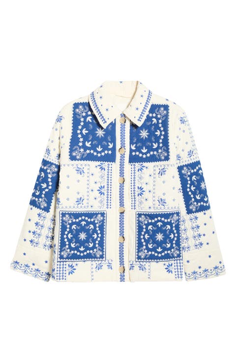 Patchwork Bandana Print Quilted Jacket