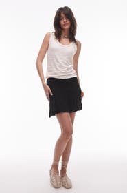 Topshop Smocked High Waist Miniskirt