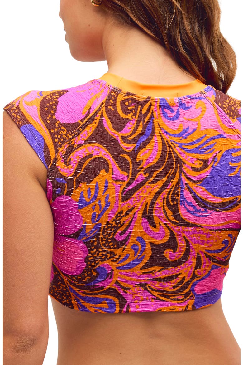 Sonny Jacquard Crop Cover-Up T-Shirt, Alternate, color, PETAL TRIP
