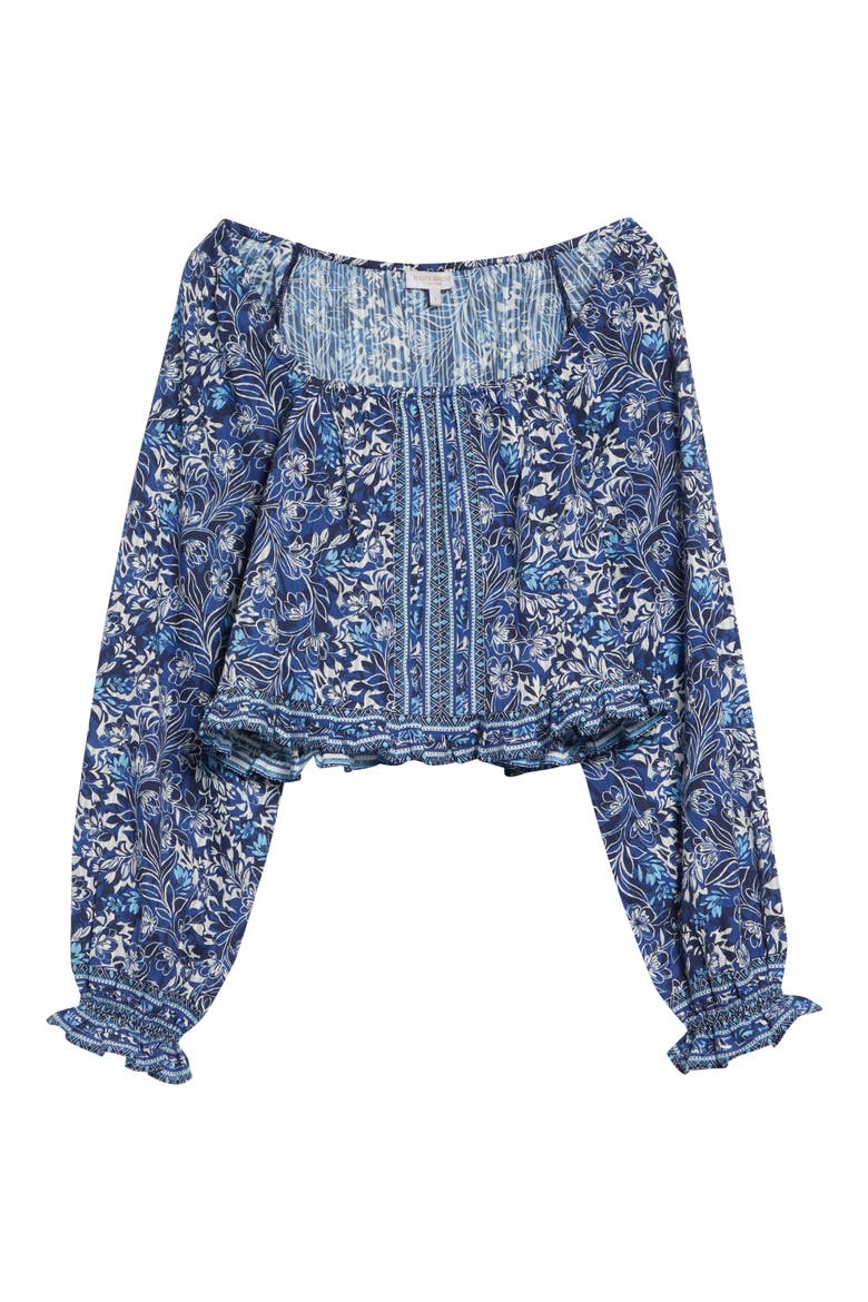 Farah Floral Crop Pullover, Alternate, color, NAVY FLORAL