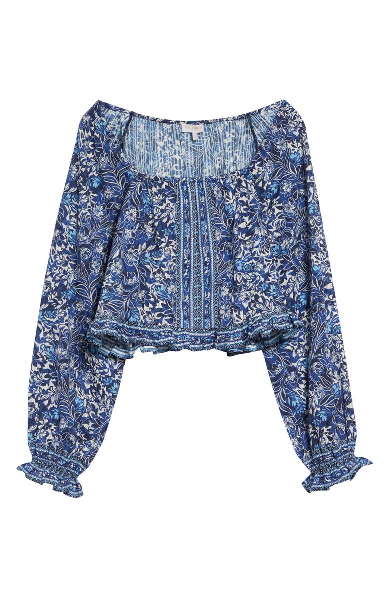 Ramy Brook Farah Floral Crop Pullover, Alternate, color, Navy Floral