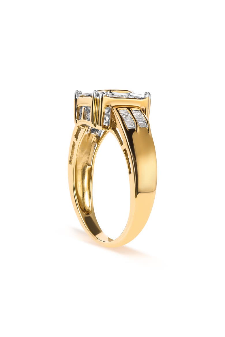 10K Yellow Gold 1/2 Cttw Diamond Composite and Halo Ring, Alternate, color, Yellow