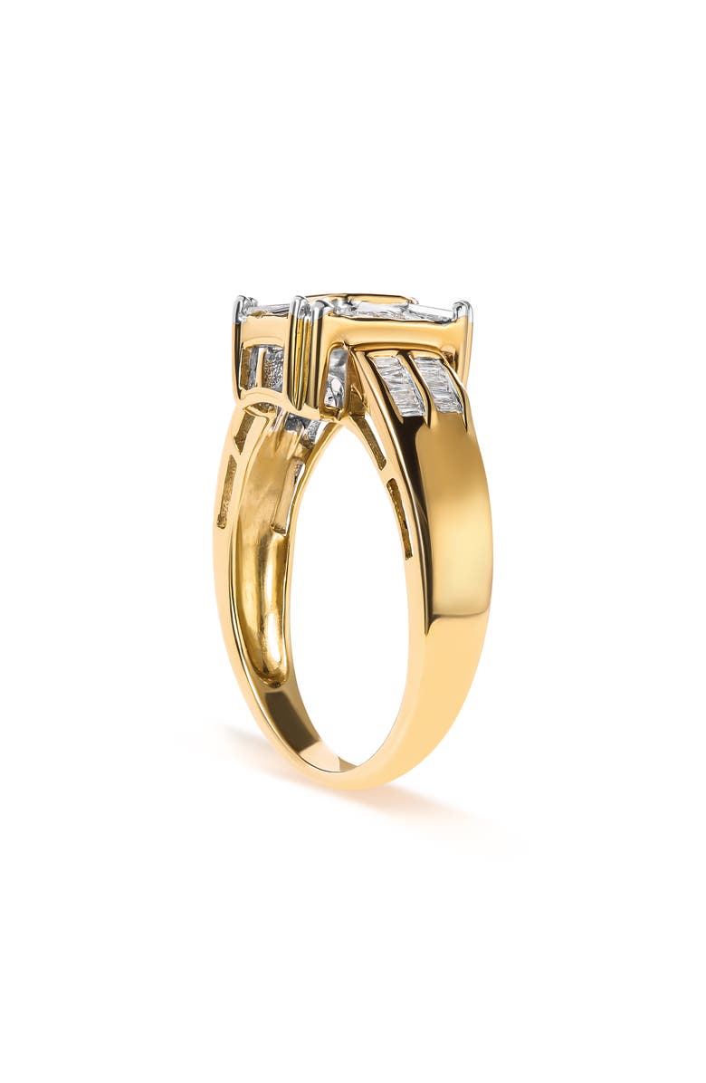 Haus of Brilliance 10K Yellow Gold 1/2 Cttw Diamond Composite and Halo Ring, Alternate, color, Yellow
