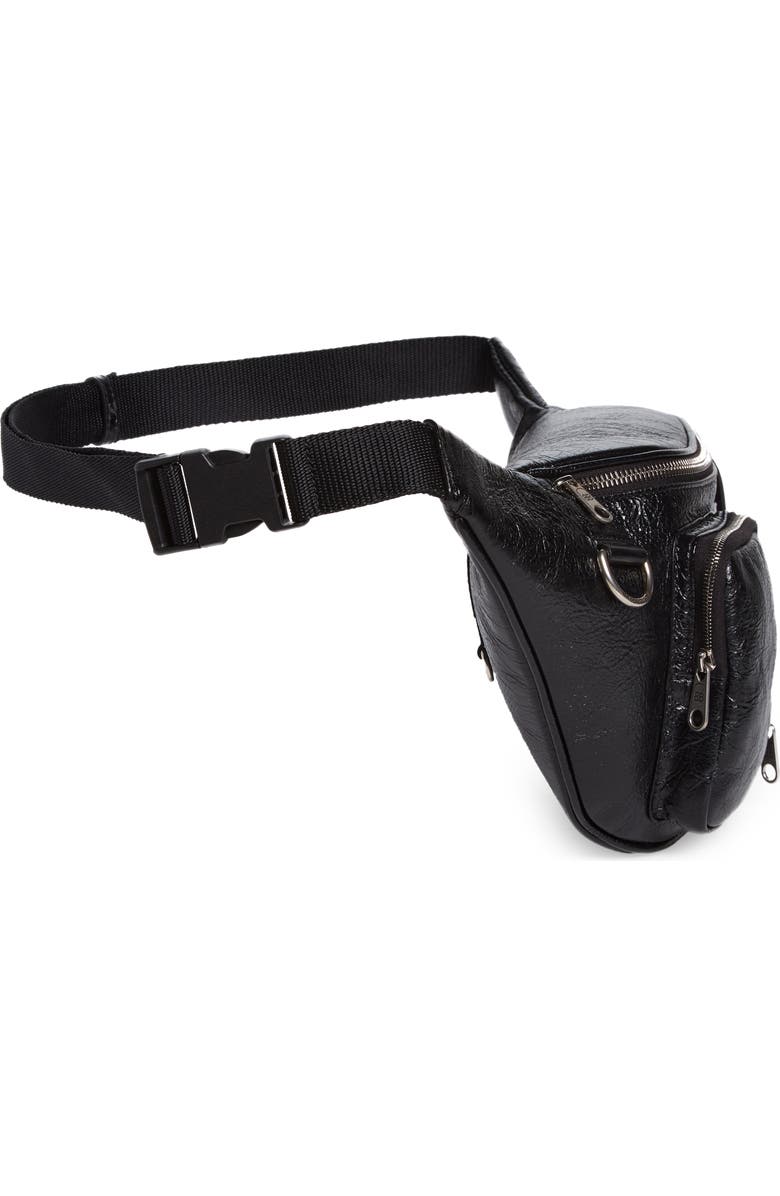 Balenciaga Superbusy Crinkle Leather Belt Bag, Alternate, color,