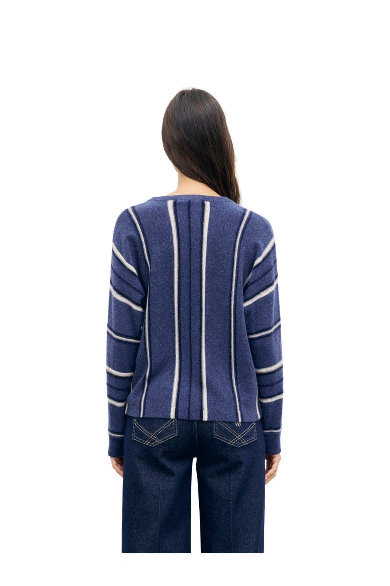 Ricki 100% Cashmere Striped Sweater, Alternate, color, Jeans