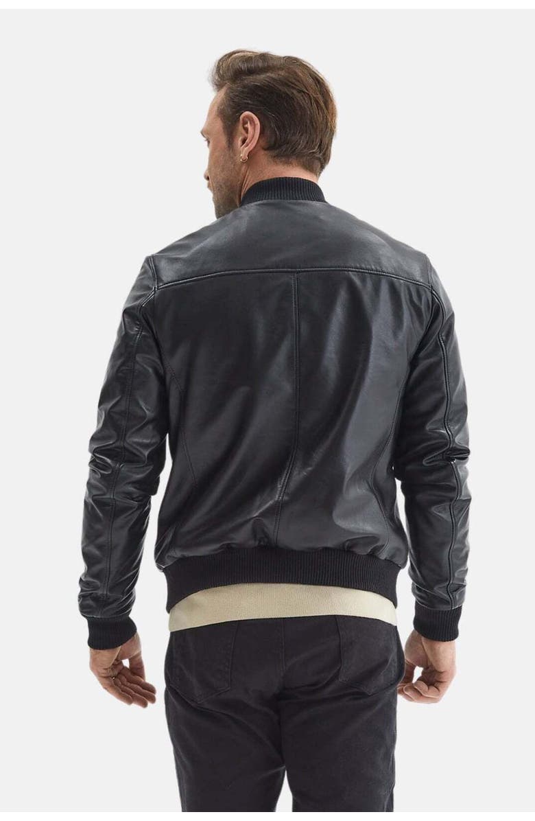 FURNIQ UK Jasper Leather Jacket, Alternate, color, Black