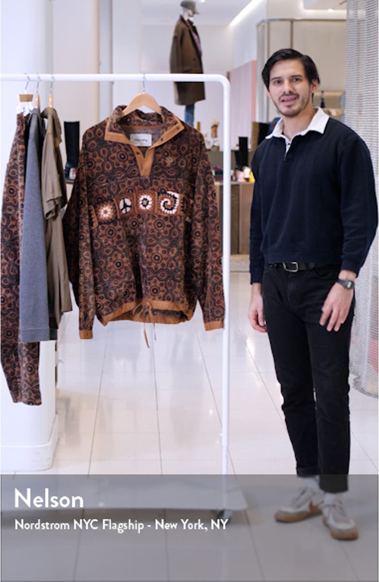 Polite Crochet Detail Organic Cotton Velvet Pullover, sales video thumbnail