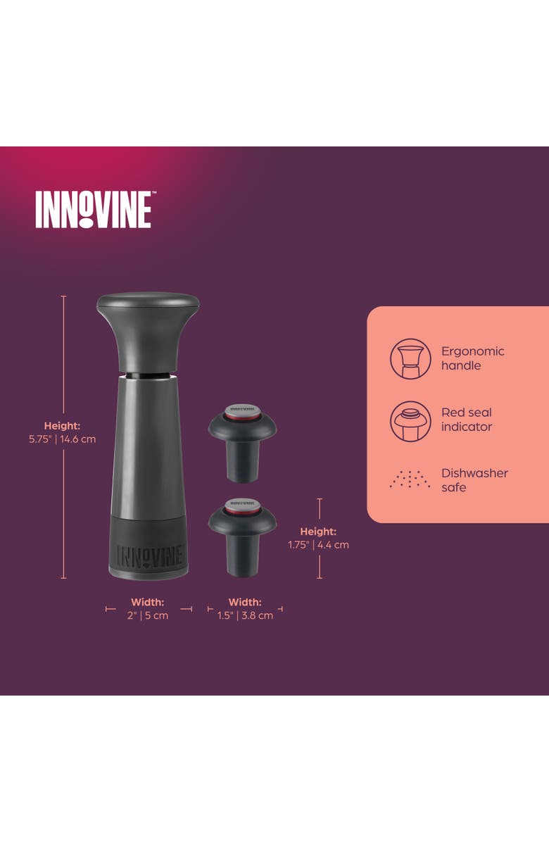 Innovine Vacuum Pump Wine Saver, Alternate, color, Graphite