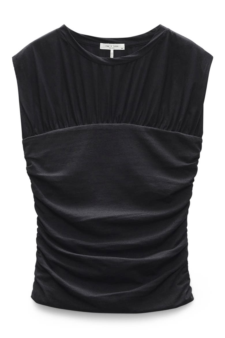 Mica Ruched Top, Alternate, color, BLACK