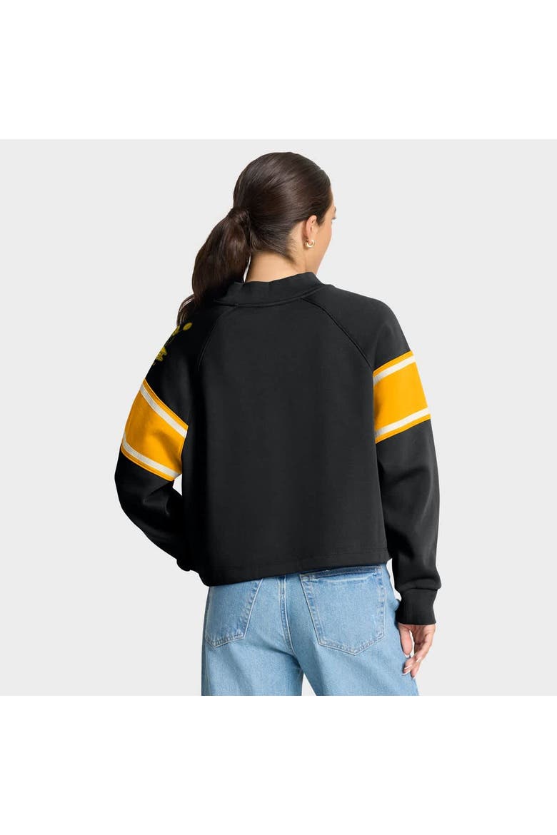 Women's Fanatics Black Pittsburgh Steelers Oversized Hometown Toss Sweep Mock Neck Pullover, Alternate, color, Black