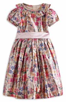 Mini Boden Kids' Metallic Floral Print Party Dress