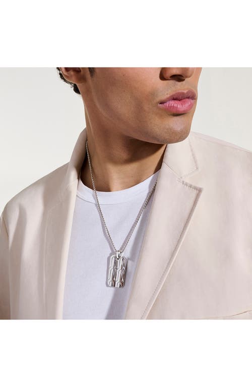 John Hardy Icon 50 Silver Tag Pendant Necklace In Silver