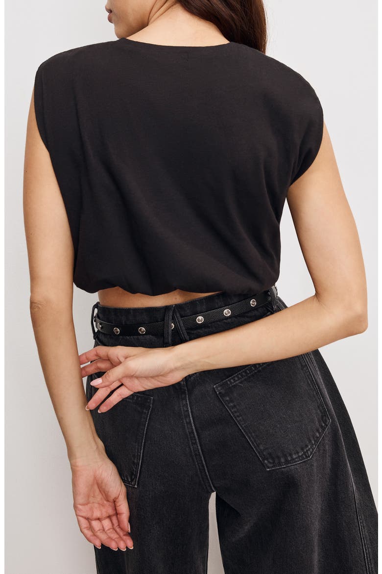 Gathered Hem Muscle Top, Alternate, color, BLACK001